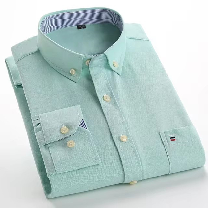 Oxford Cotton Casual Shirt Business - Рубашка мужская с длинным рукавом, 100%