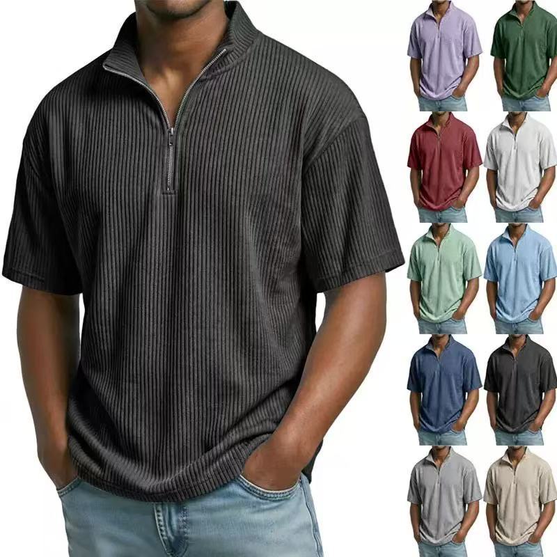 Corduroy Button Up Shirt Men - Летняя мужская рубашка из вельвета с