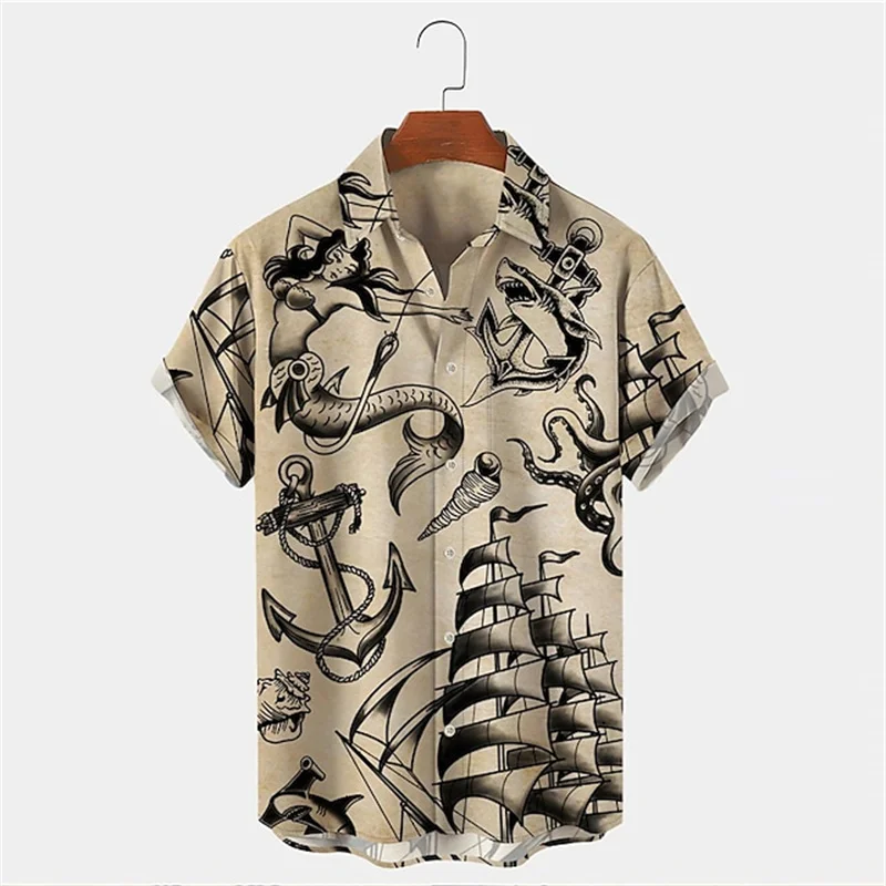 Vintage Hawaiian Floral Shirt - Мужская летняя рубашка с коротким рукавом