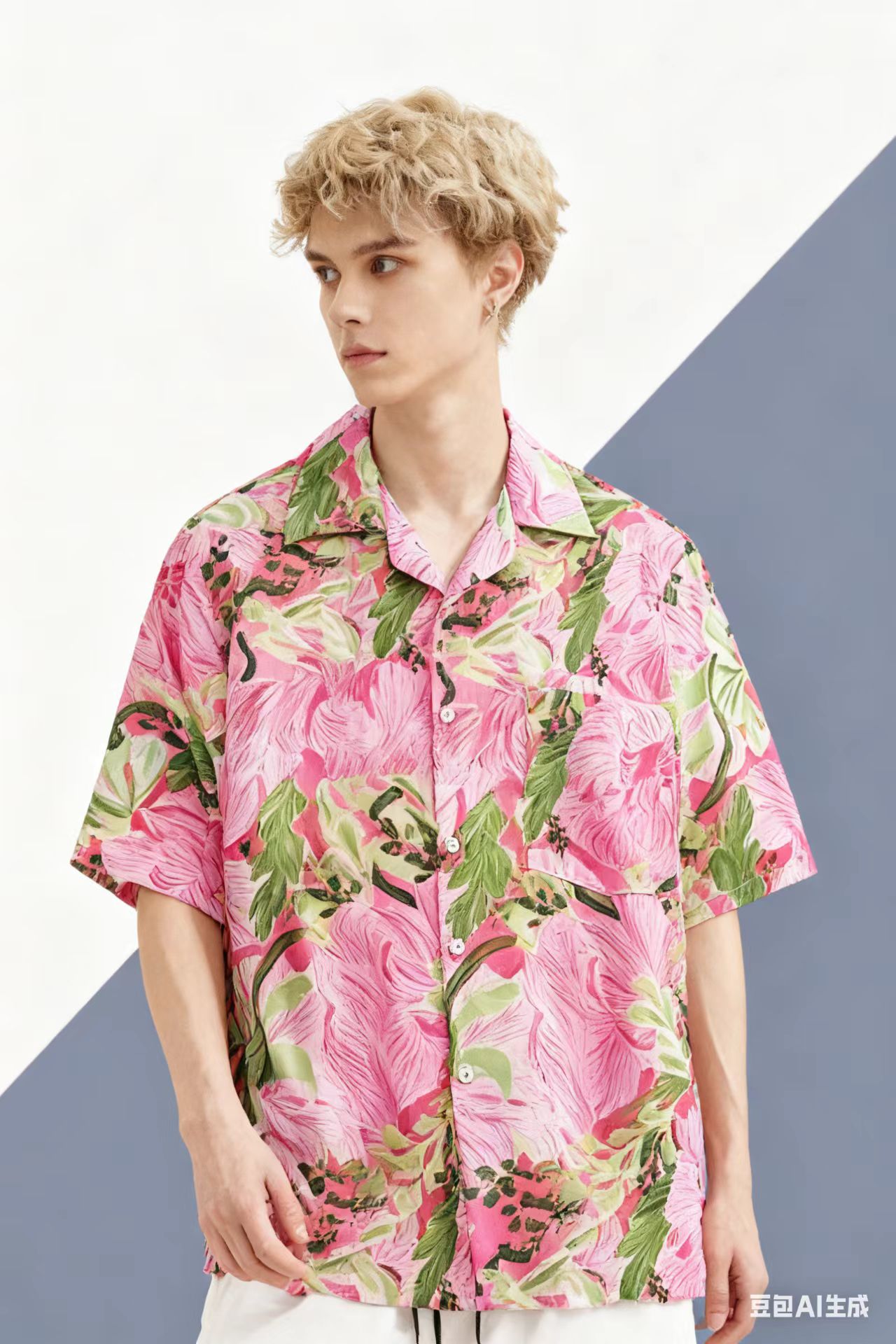 Vintage Hawaiian Floral Shirt - Винтажные пляжные блузки Vocation, розовые гавайские