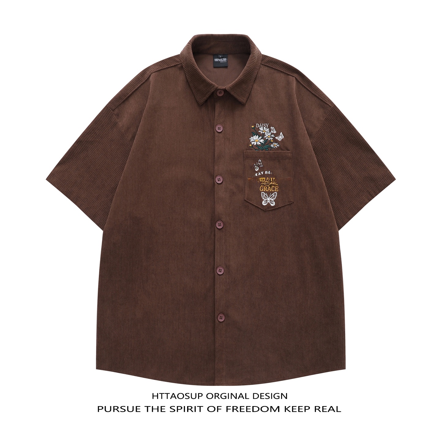 Corduroy Button Up Shirt Men - HTTAOSUP 2026 Мужская рубашка из вельвета