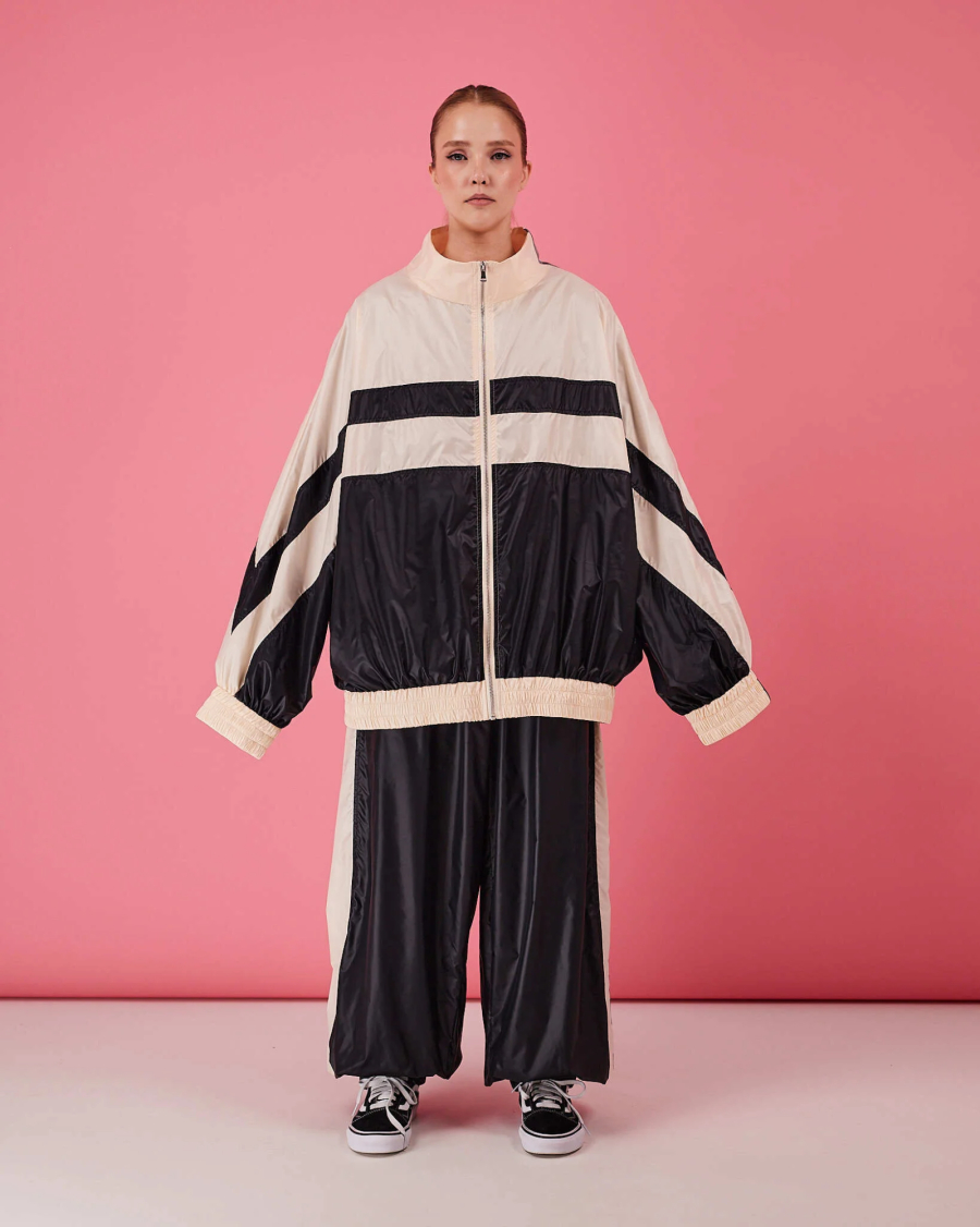 Jackets - Женский спортивный костюм из ацетатного атласа: