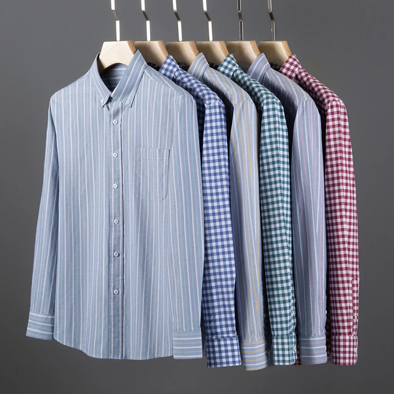 Oxford Cotton Casual Shirt Business - Мужская рубашка из 100% хлопка Оксфорд,
