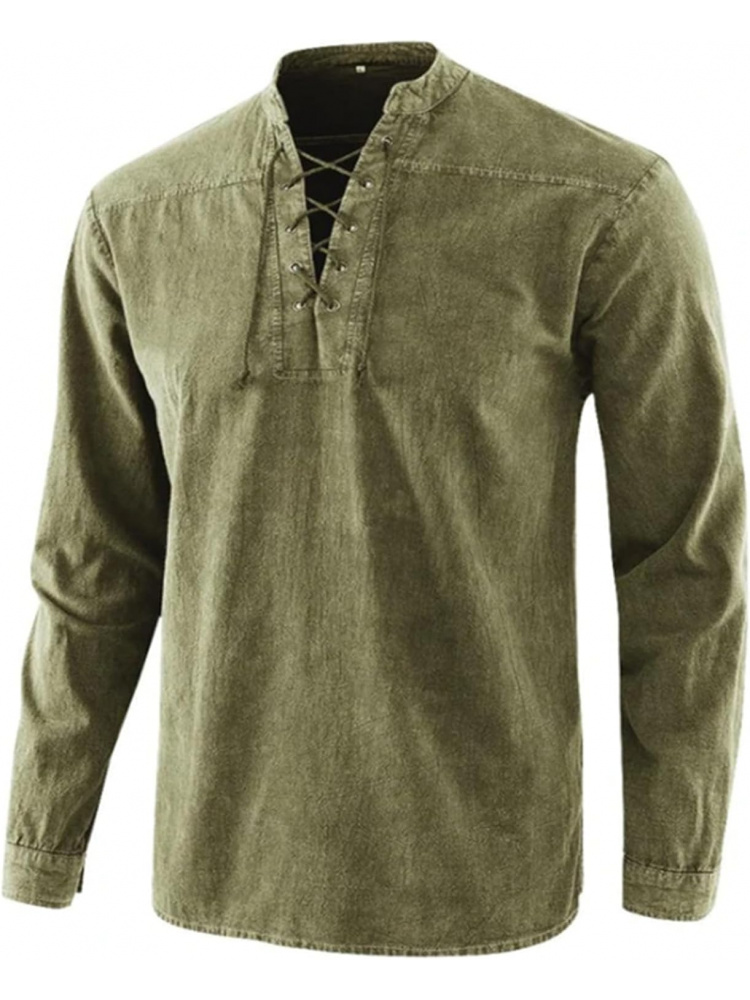 Medieval Gothic Lace Up Pirate Shirt - Мужские пиратские рубашки Ренессанс Средневековая футболка