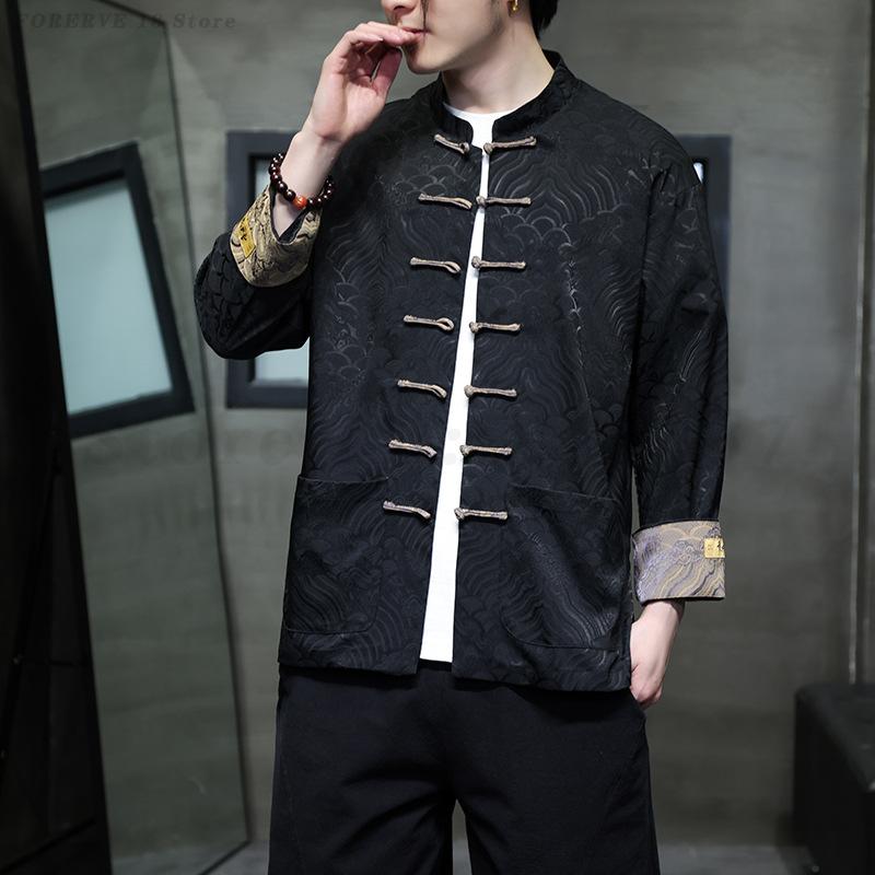 Mens Linen Shirt Long Sleeve - Большой размер 5XL, мужской костюм Тан,