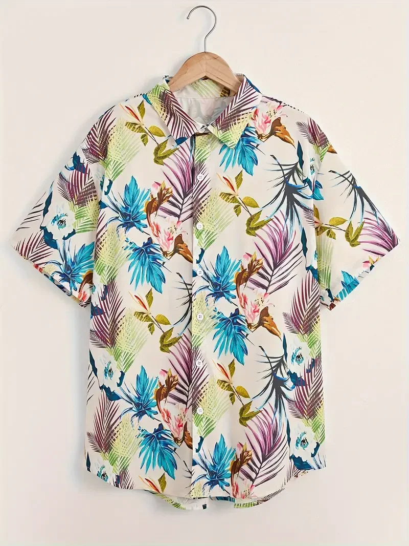 Short Sleeve Bowling Shirt Retro - Мужская классическая рубашка с гавайским принтом