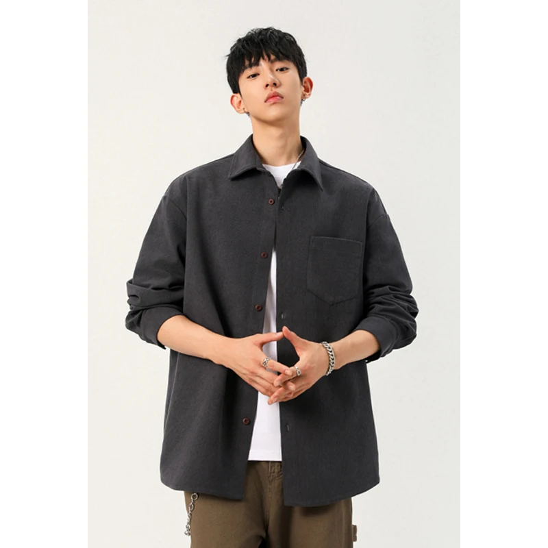 Corduroy Button Up Shirt Men - Мужская рубашка из вельвета с пуговицами,