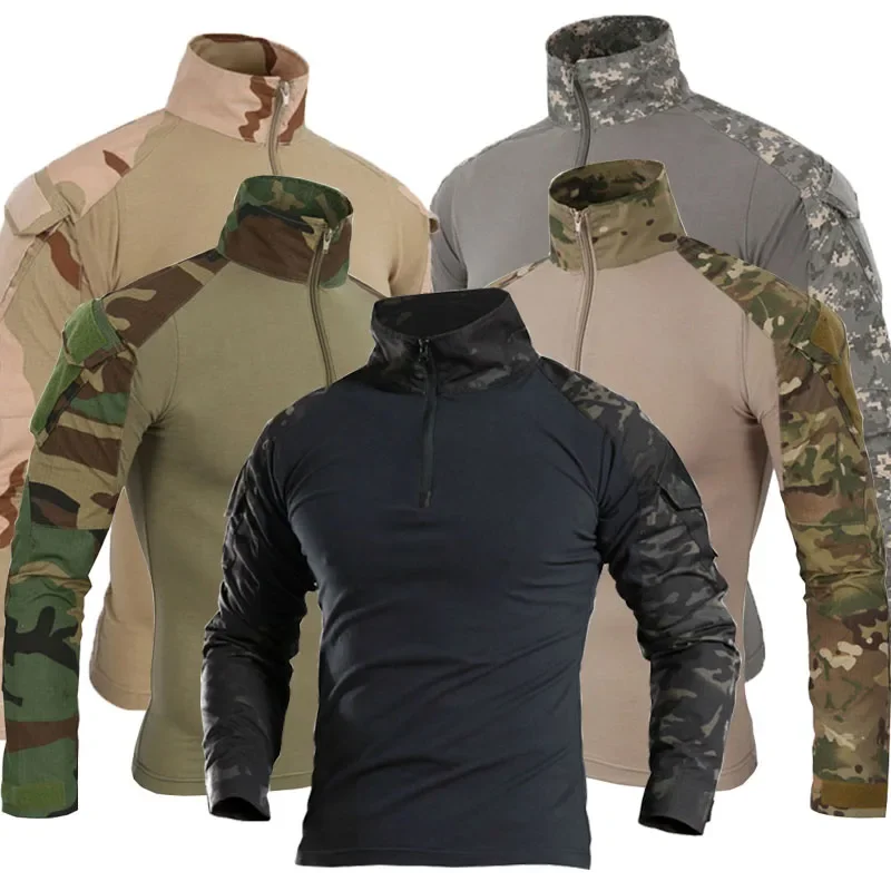 Tactical Military Shirt Cargo - Боевые рубашки, камуфляжные спортивные топы, футболки