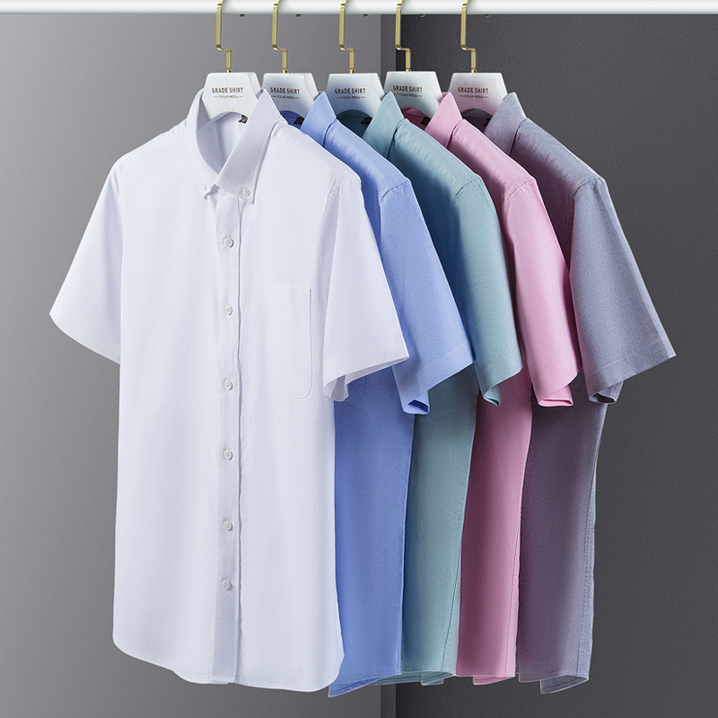 Oxford Cotton Casual Shirt Business - Летние мужские рубашки высокого качества из