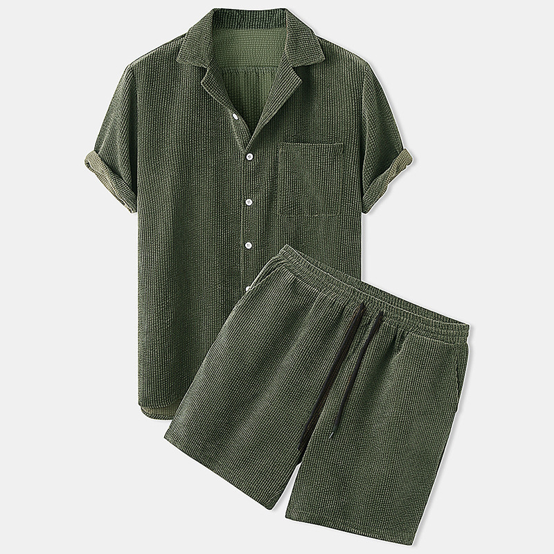 Corduroy Button Up Shirt Men - Новинка 2023 года, мужская летняя вельветовая