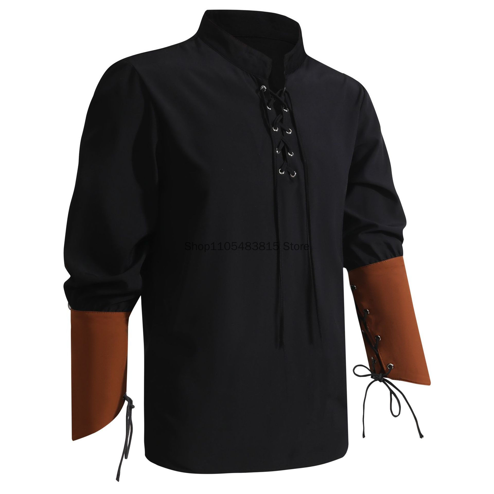 Medieval Gothic Lace Up Pirate Shirt - Пиратская рубашка для мужчин - рубашка