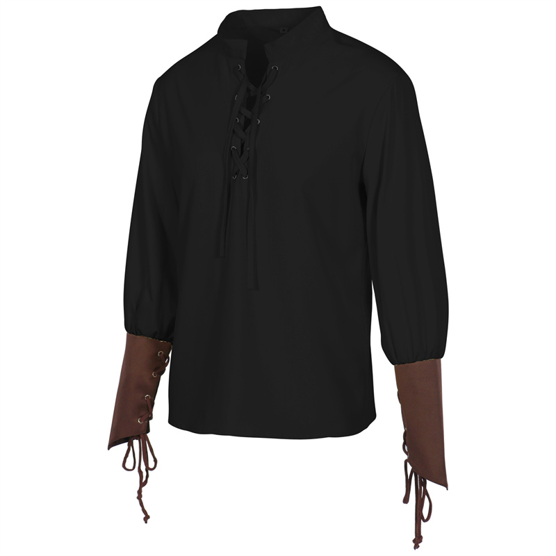 Мужская средневековая пиратска – обзор и цена Medieval Gothic Lace Up Pirate Shirt