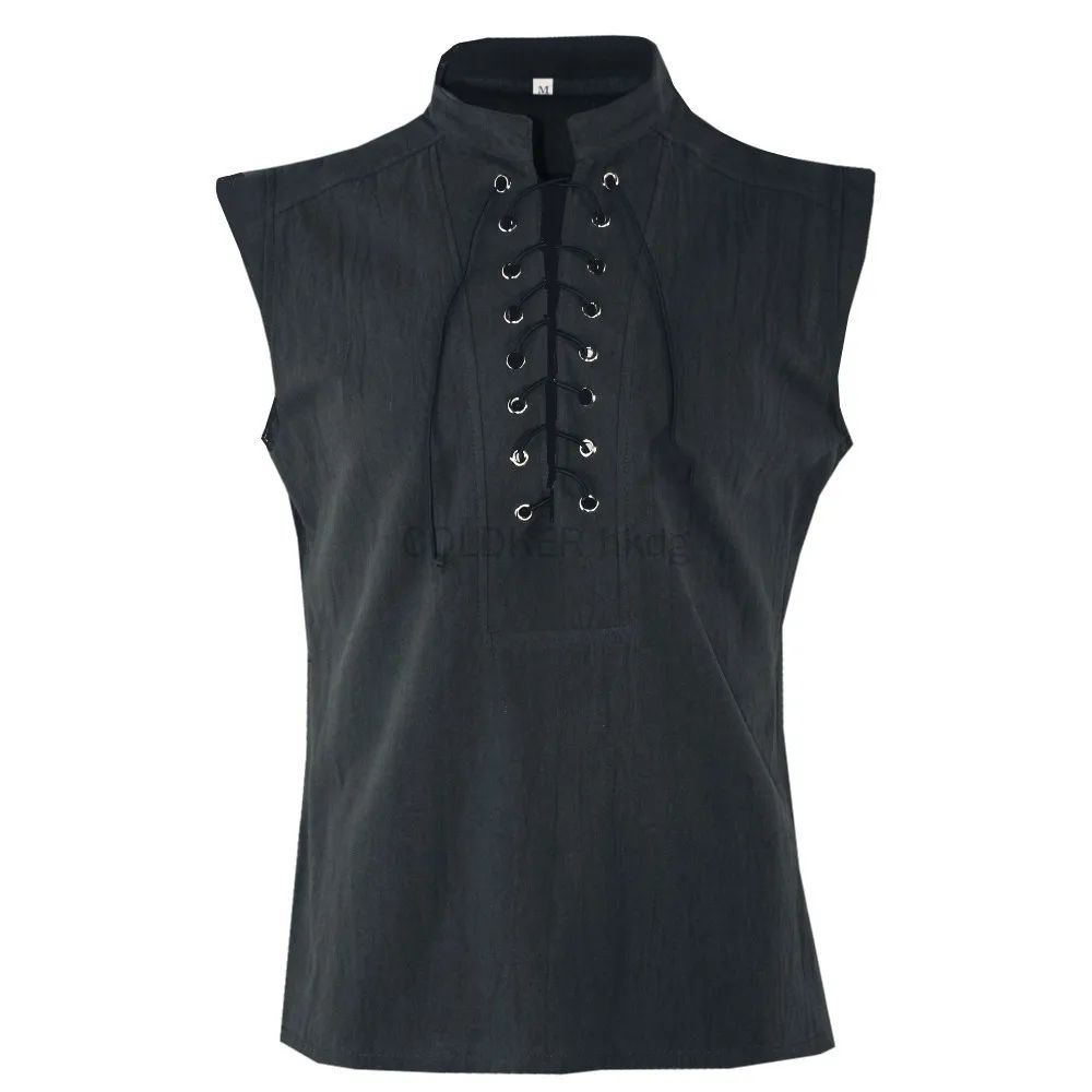 Мужская повседневная рубашка,  – обзор и цена Medieval Gothic Lace Up Pirate Shirt