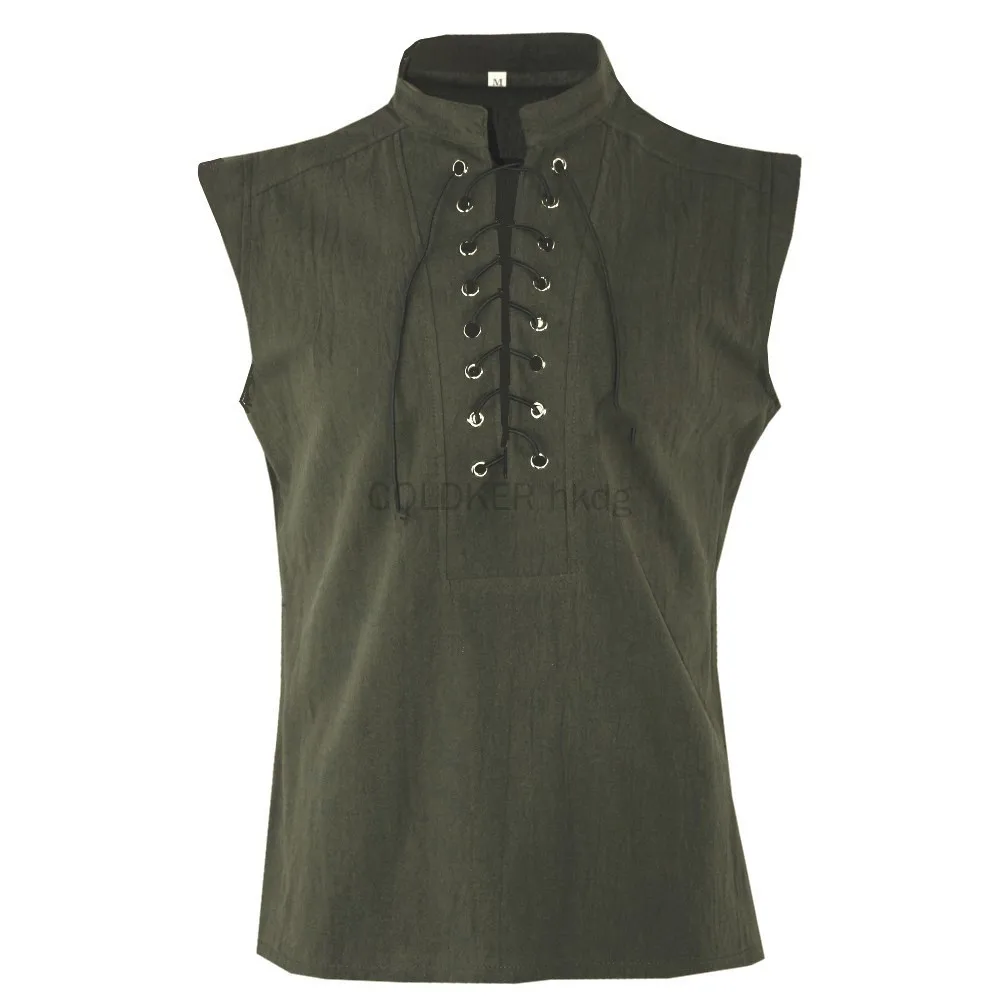 Мужская повседневная рубашка,  – обзор и цена Medieval Gothic Lace Up Pirate Shirt