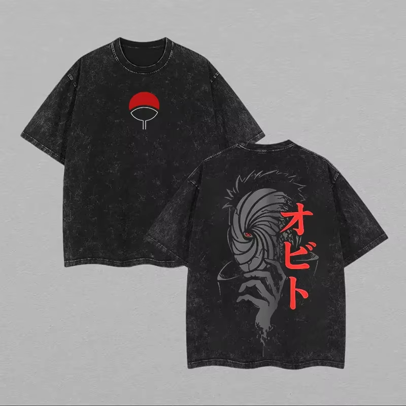 Мужская футболка Наруто Обито  – обзор и цена Acid Wash Vintage Graphic T Shirt