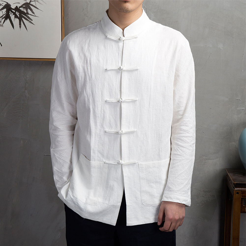 Ретро-костюм для мужчин в кита – обзор и цена Mens Linen Shirt Long Sleeve