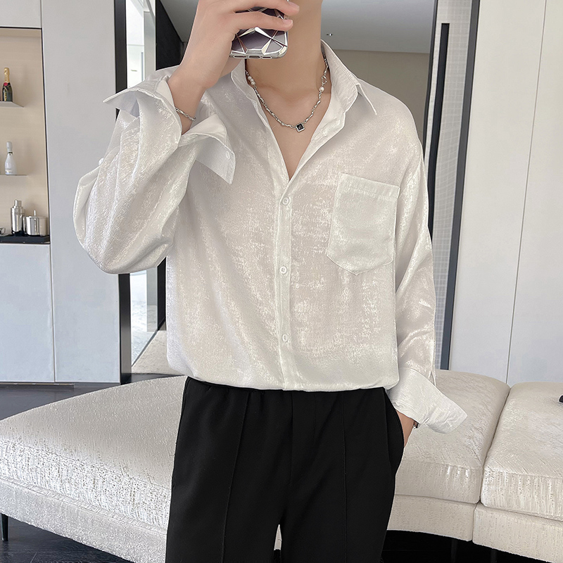 Сексуальные шелковые атласные  – обзор и цена Mens Satin Silk Dress Shirt