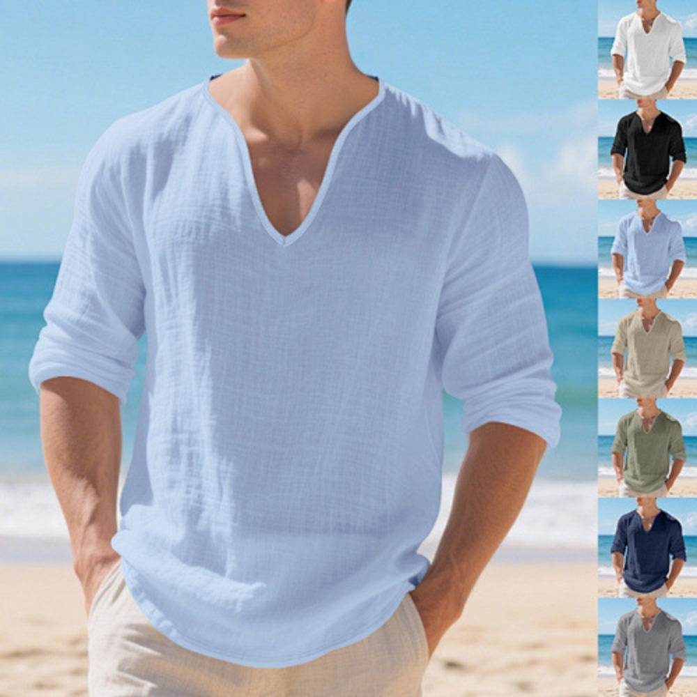 Новая американская мужская сво – обзор и цена Mens Linen Shirt Long Sleeve