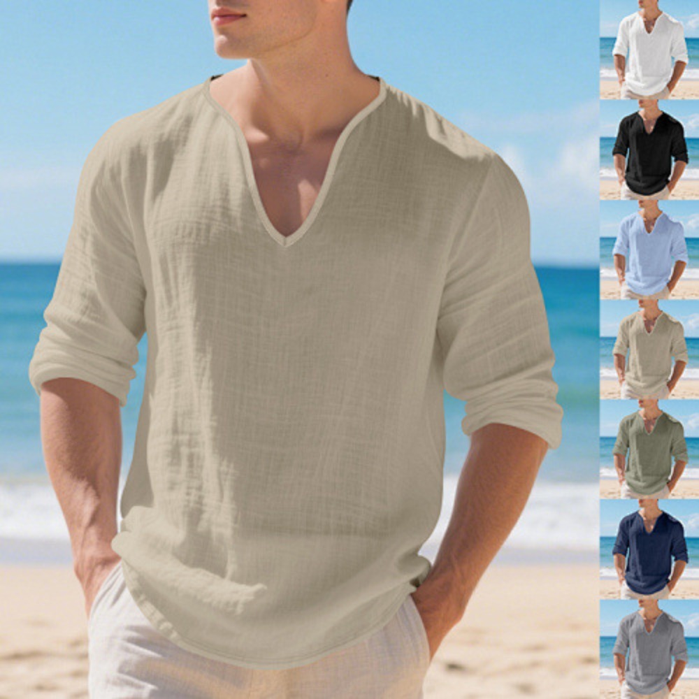 Новая американская мужская сво – обзор и цена Mens Linen Shirt Long Sleeve