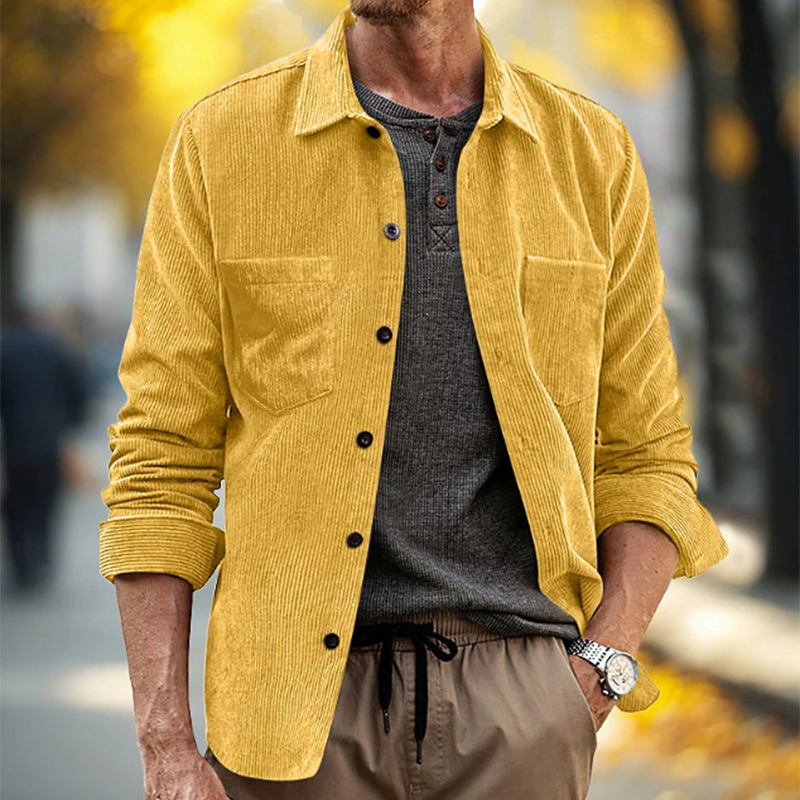 Мужская винтажная вельветовая  – обзор и цена Corduroy Button Up Shirt Men