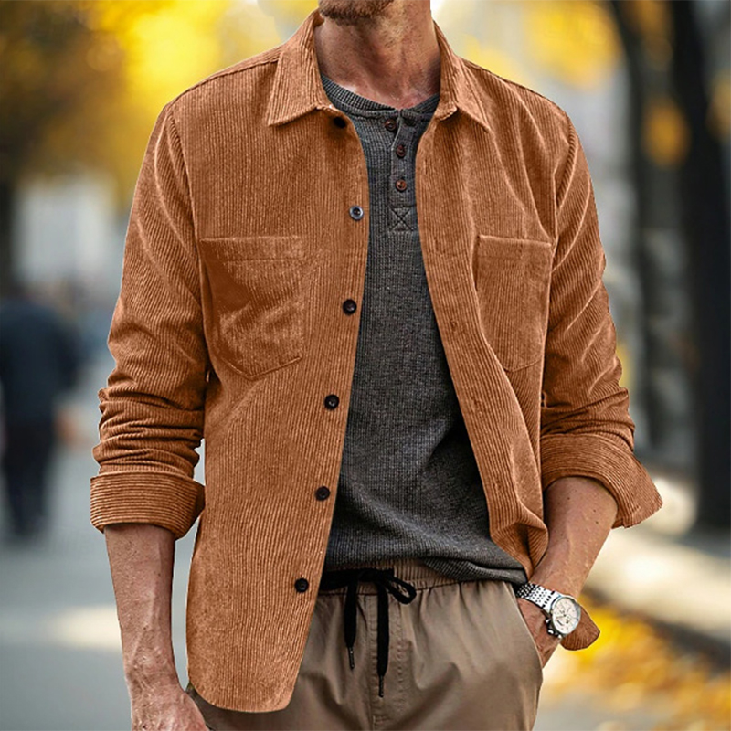 Мужская винтажная вельветовая  – обзор и цена Corduroy Button Up Shirt Men