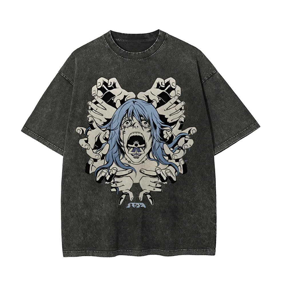 Футболка Mahito Jujutsu Kaisen – обзор и цена Acid Wash Vintage Graphic T Shirt