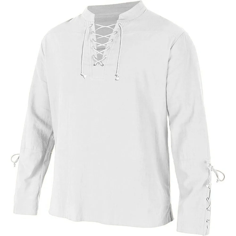 Мужские рубашки с длинным рука – обзор и цена Medieval Gothic Lace Up Pirate Shirt