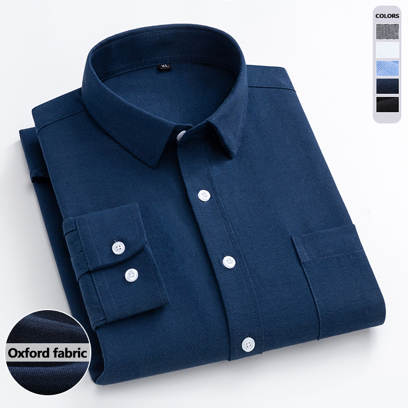 Темно-синяя оксфордская рубашк – обзор и цена Oxford Cotton Casual Shirt Business