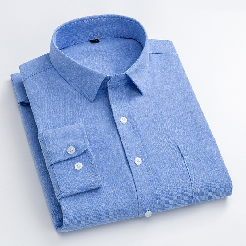 Темно-синяя оксфордская рубашк – обзор и цена Oxford Cotton Casual Shirt Business
