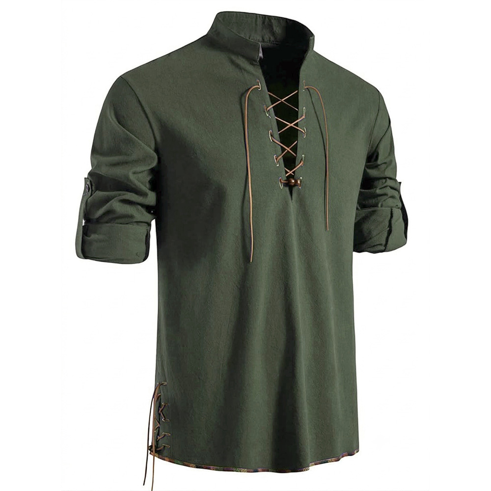 Мужская средневековая рубашка  – обзор и цена Medieval Gothic Lace Up Pirate Shirt