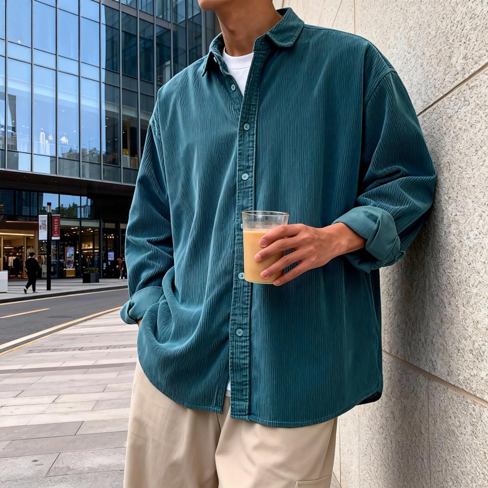 Новая мужская вельветовая руба – обзор и цена Corduroy Button Up Shirt Men