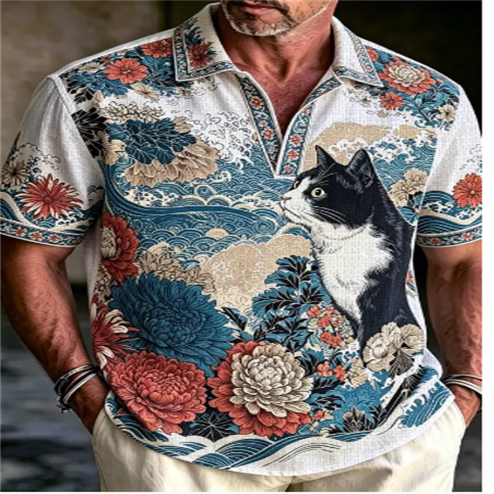 Мужская рубашка-поло с коротки – обзор и цена Vintage Hawaiian Floral Shirt