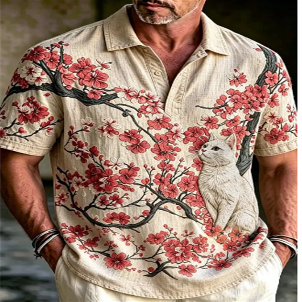 Мужская рубашка-поло с коротки – обзор и цена Vintage Hawaiian Floral Shirt