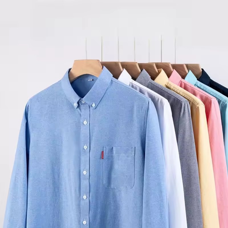 Мужская деловая рубашка из 100 – обзор и цена Oxford Cotton Casual Shirt Business