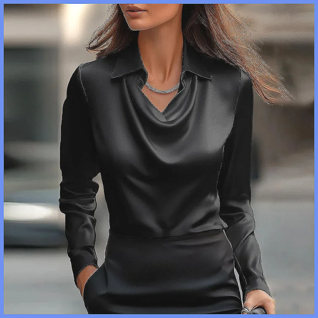 Винтажная атласная блузка для  – обзор и цена Shirts