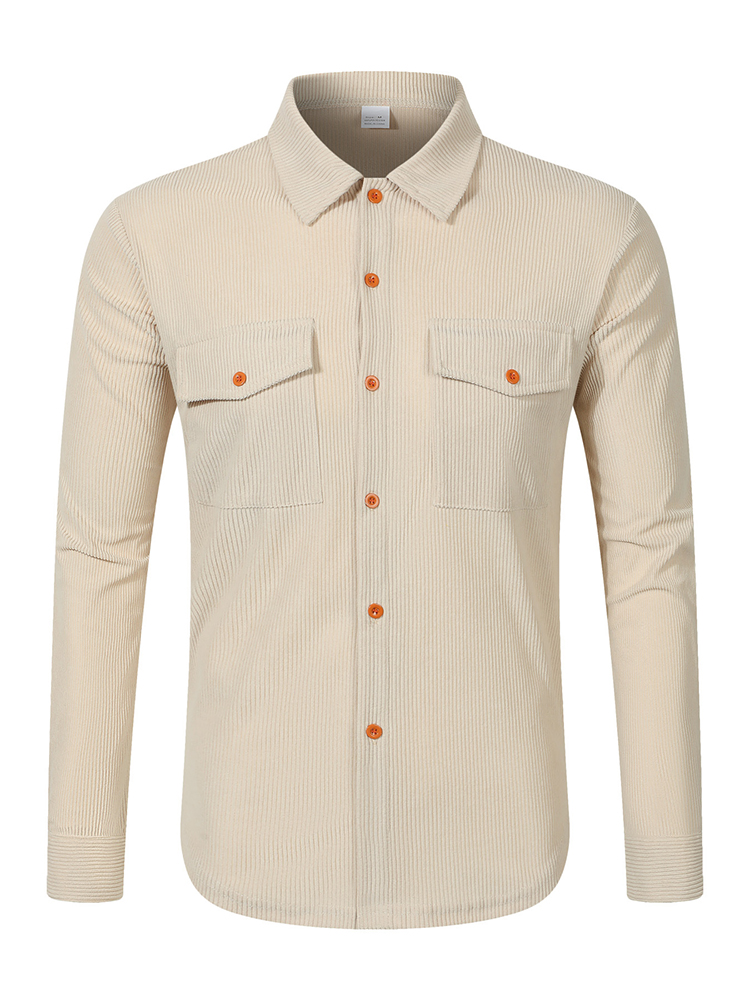 Повседневная мужская вельветов – обзор и цена Corduroy Button Up Shirt Men