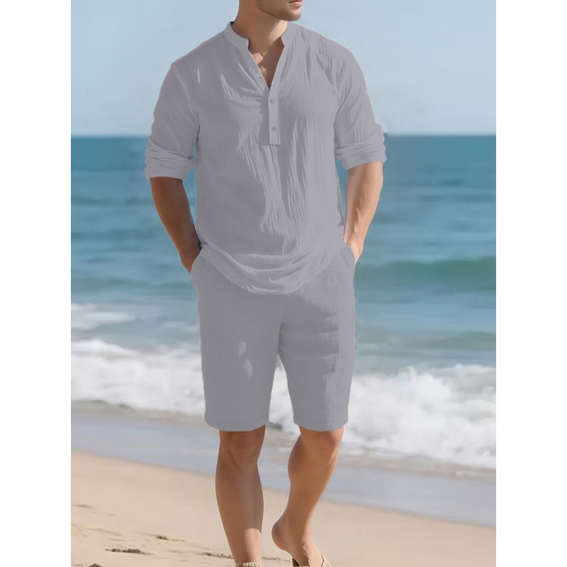 Мужской белый комплект из льня – обзор и цена Mens Linen Shirt Long Sleeve