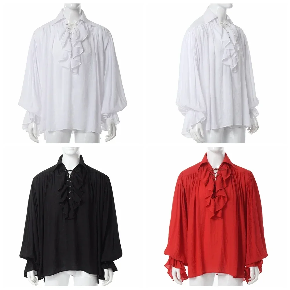 Мужская пиратская рубашка в ст – обзор и цена Medieval Gothic Lace Up Pirate Shirt