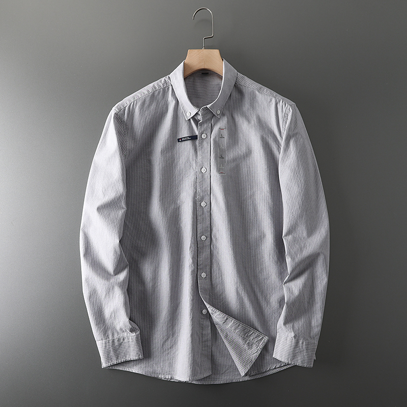 Мужская модная деловая Однотон – обзор и цена Oxford Cotton Casual Shirt Business