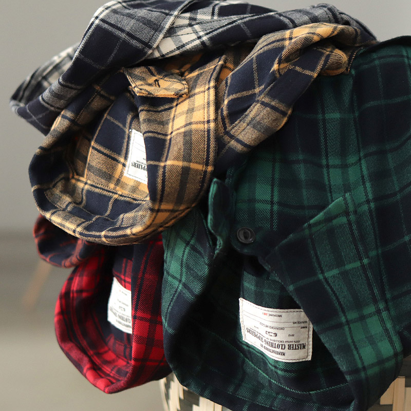 Осенняя новая японская ретро 3 – обзор и цена Flannel Plaid Shirt Heavy Weight
