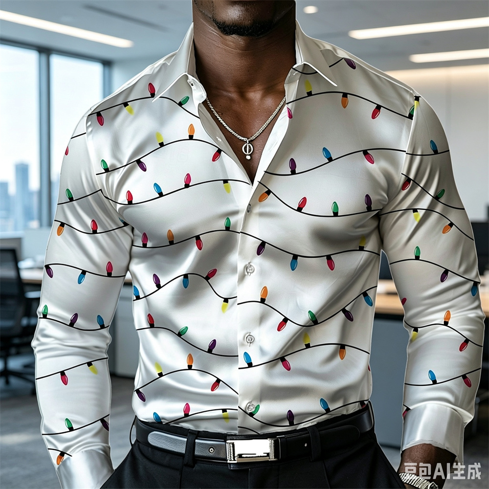 Мужская рождественская рубашка – обзор и цена Mens Satin Silk Dress Shirt