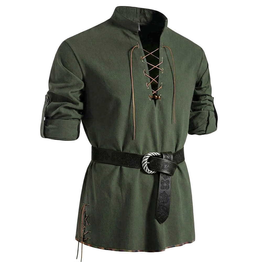 Мужская винтажная рубашка из х – обзор и цена Medieval Gothic Lace Up Pirate Shirt