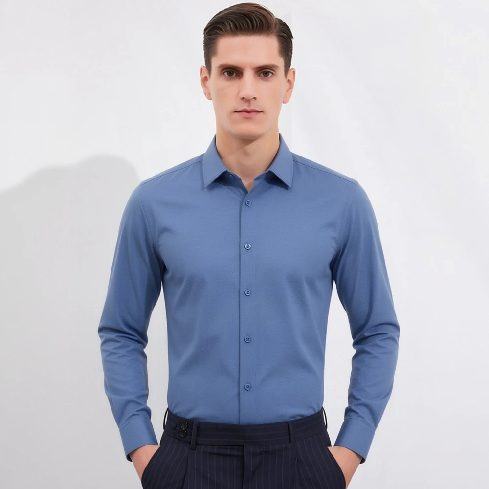 Мужская рубашка с длинным рука – обзор и цена Breathable Bamboo Fiber Shirt Non Iron