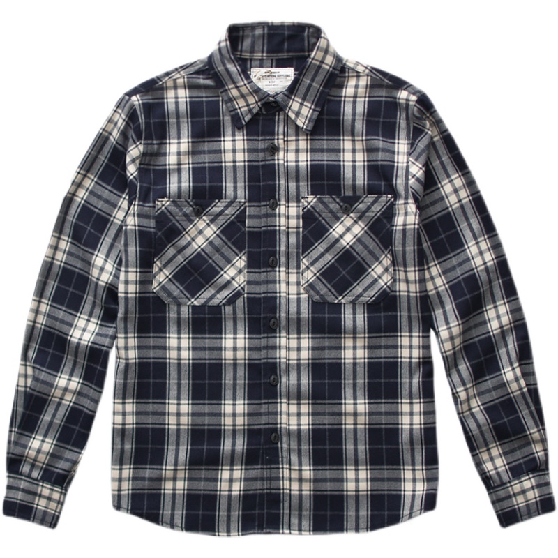 Осенняя новая американская рет – обзор и цена Flannel Plaid Shirt Heavy Weight
