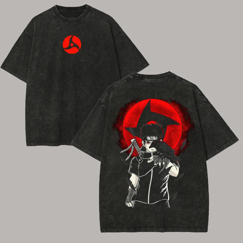 Футболка Naruto Shisui Uchiha  – обзор и цена Acid Wash Vintage Graphic T Shirt