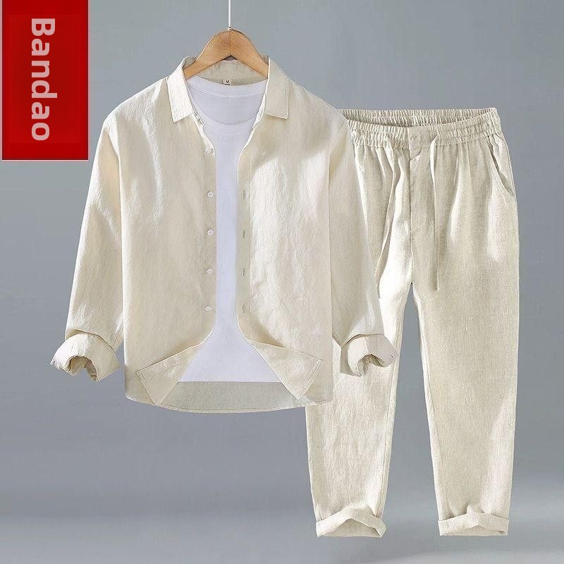 Свободный льняной мужской комп – обзор и цена Mens Linen Shirt Long Sleeve
