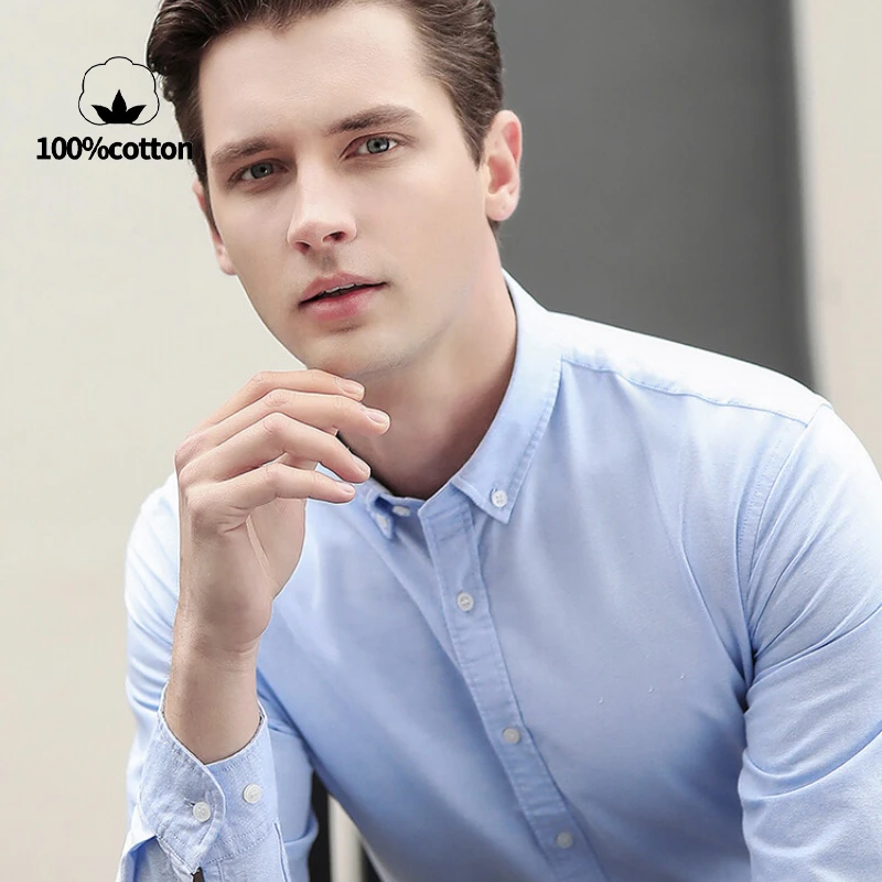 Новая мужская оксфордская руба – обзор и цена Oxford Cotton Casual Shirt Business
